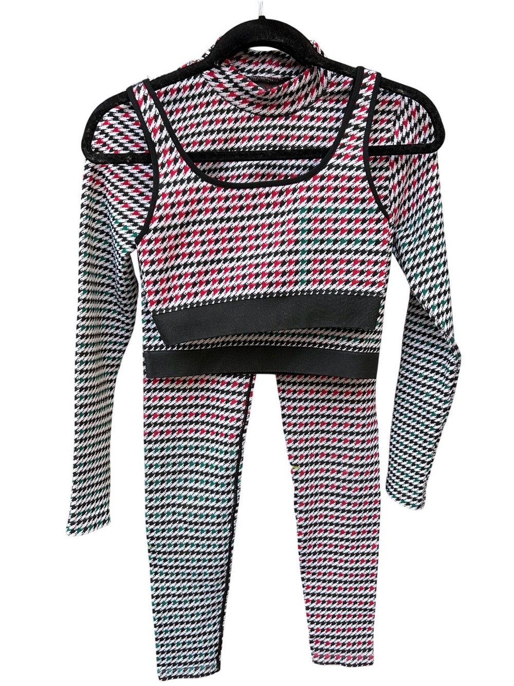 Fabletics Camryn SET(3)Black White Green Red Houndstooth - XS